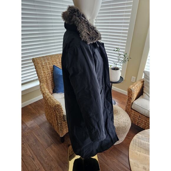 Woolrich Duck Down Quilted Puffer Parka Coat Women's Size M Coyote Fur Trim Long - Picture 8 of 16